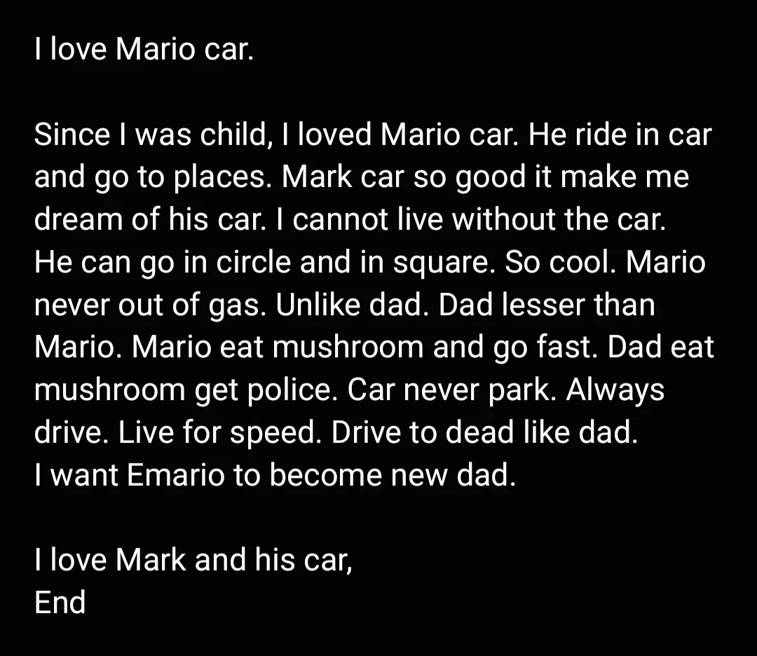 An intellectual describing his love for Mario Kart