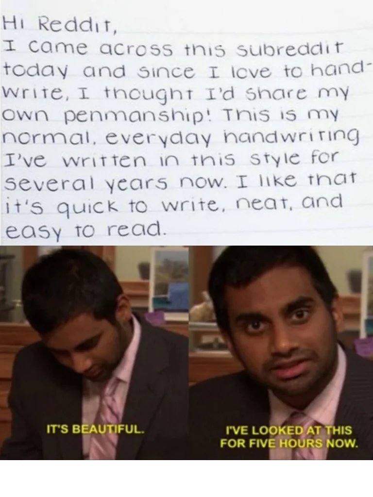 Beautiful handwriting