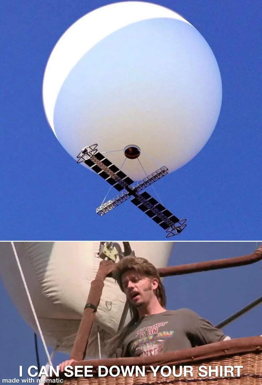 Close up of actual Chinese balloon.