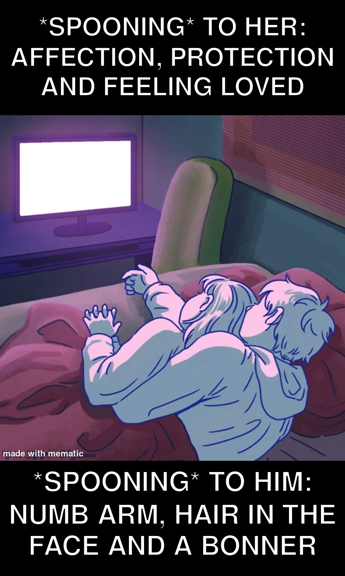 Different experiences in spooning