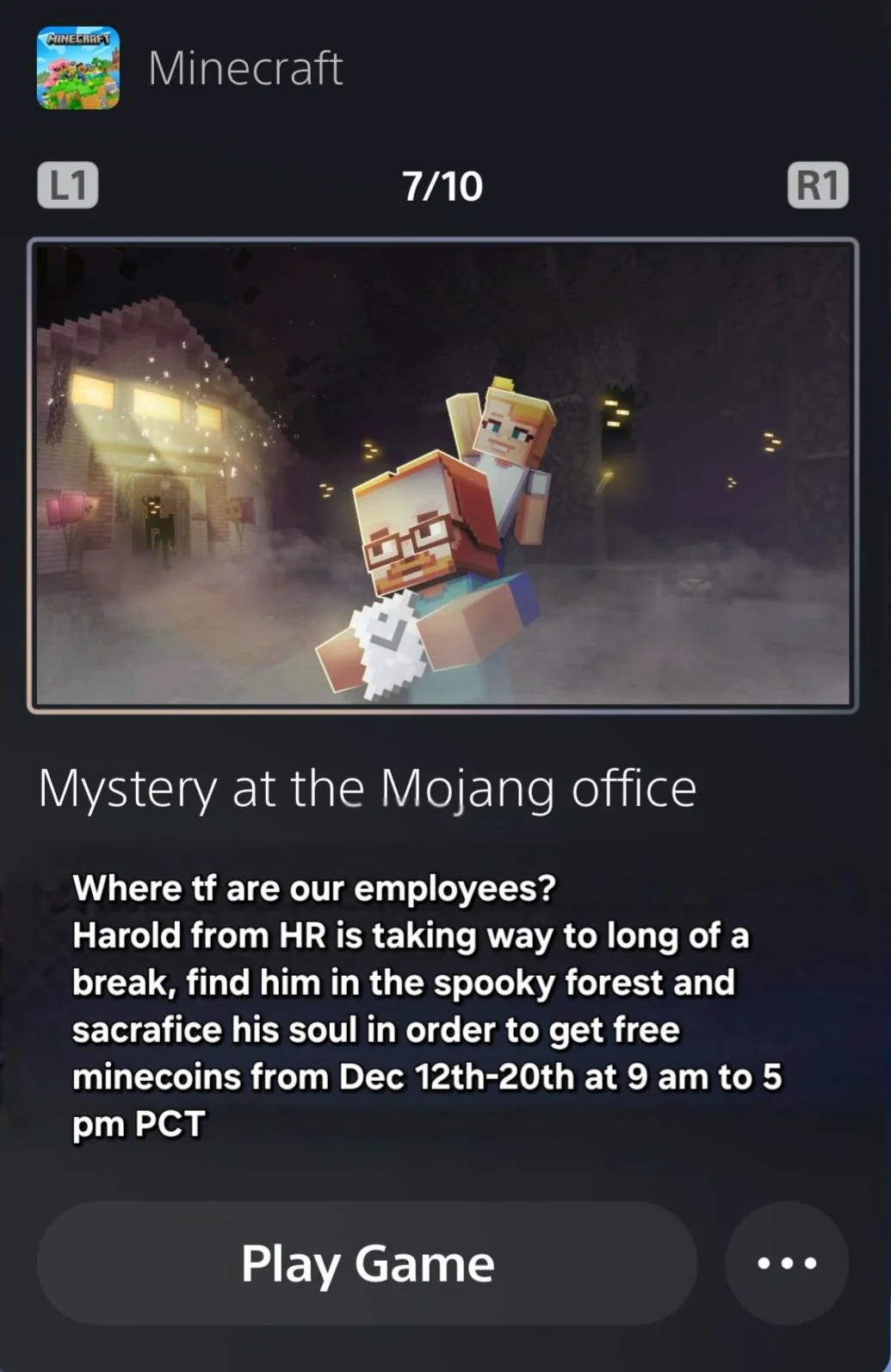 I got a weird ps5 notification today