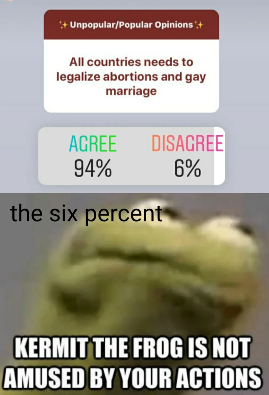 Kermit the frog is not amused by your actions