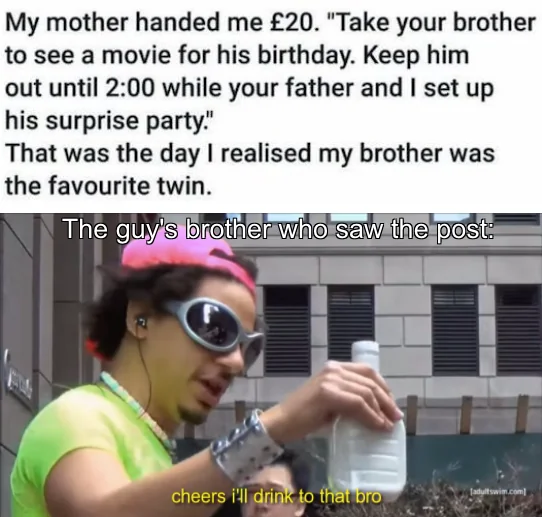 *Laughs in favourite twin*