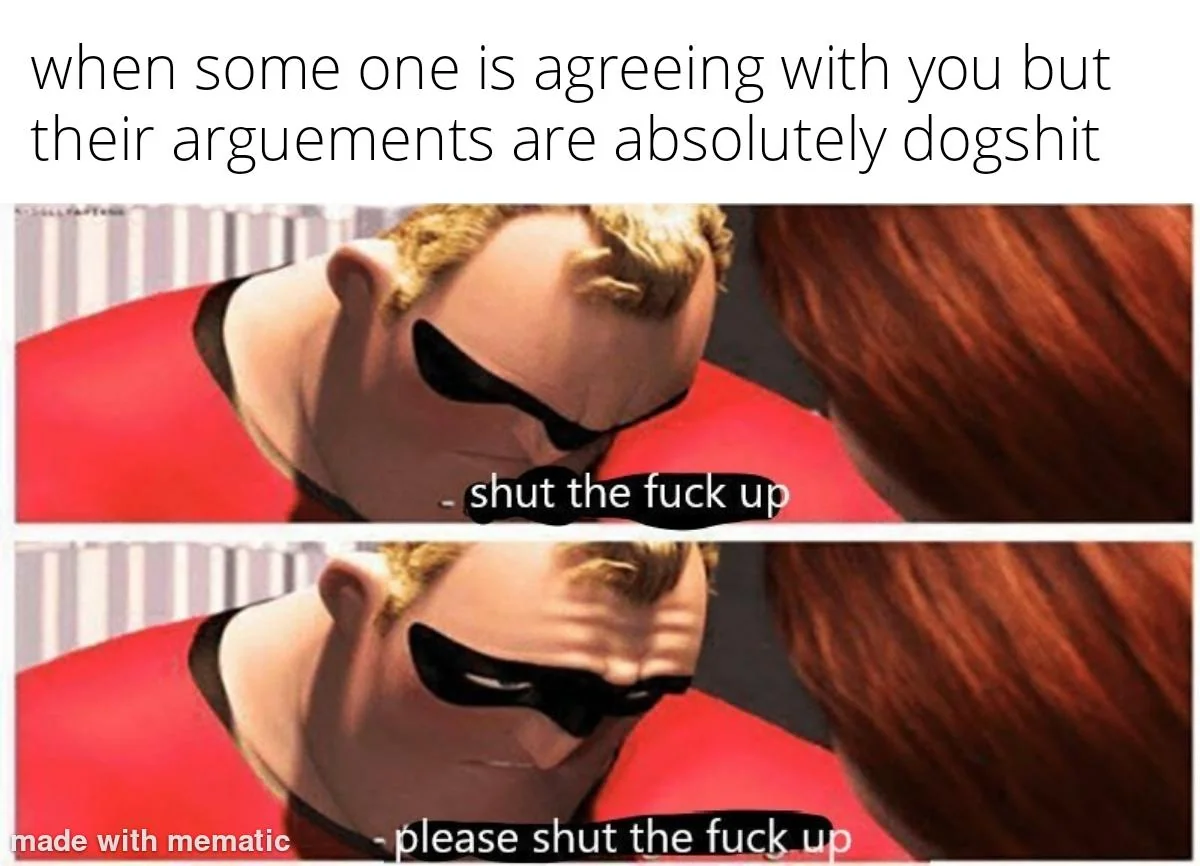 Makes me wanna switch sides just so I'm not associated with them