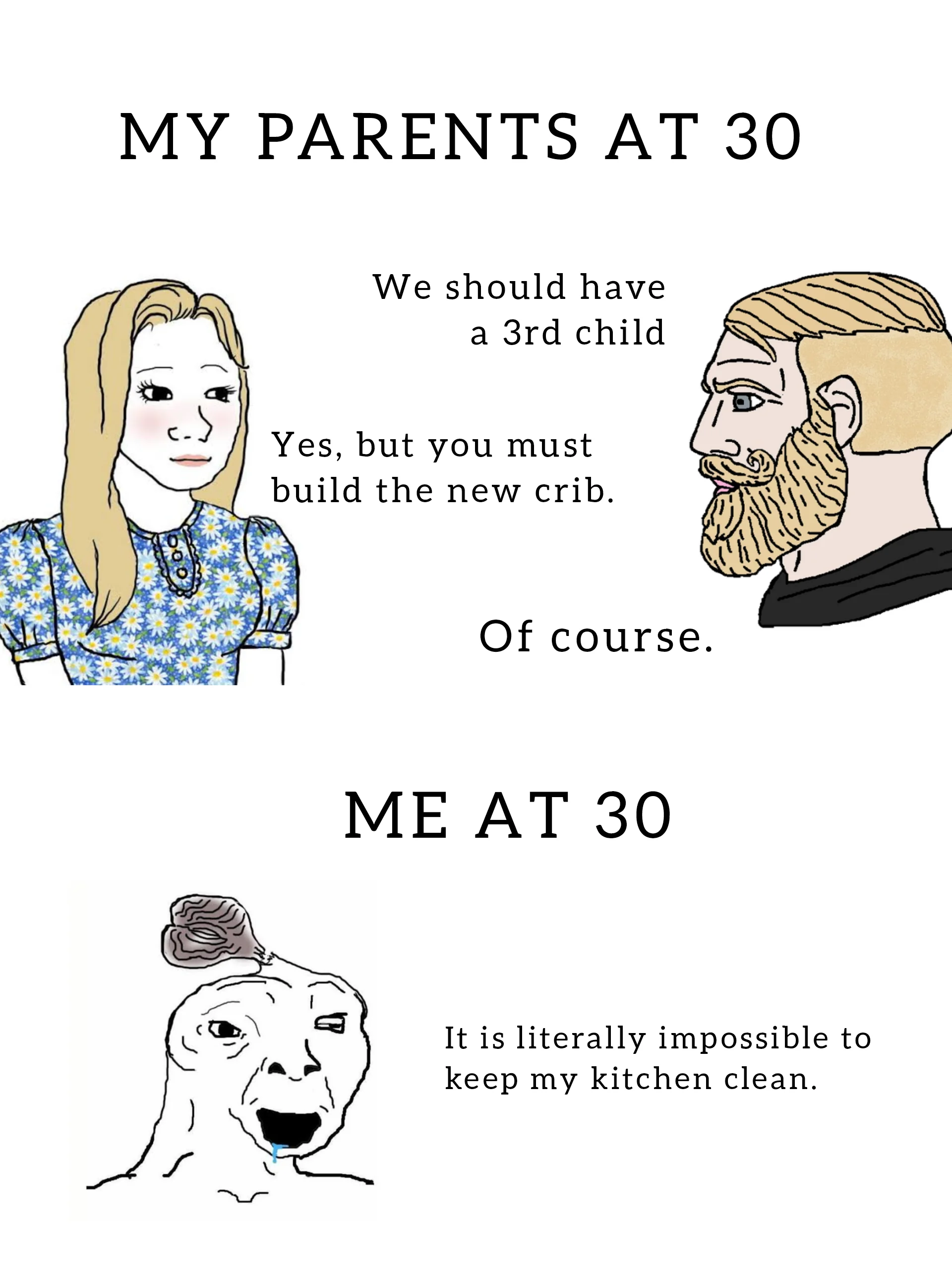 my parents vs me at 30