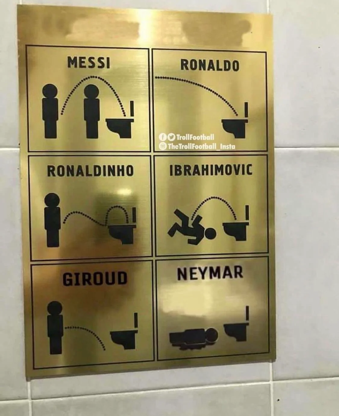 Now even a Bathroom sign mocks Neymar