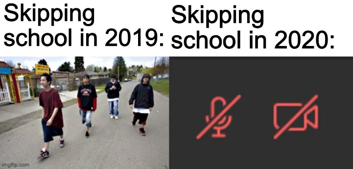skipping school in 2019 vs skipping school in 2020