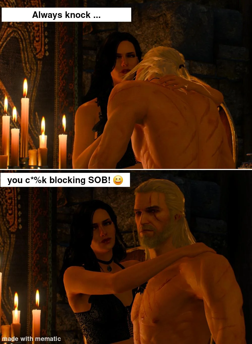 That look you get when you walk in on your parents