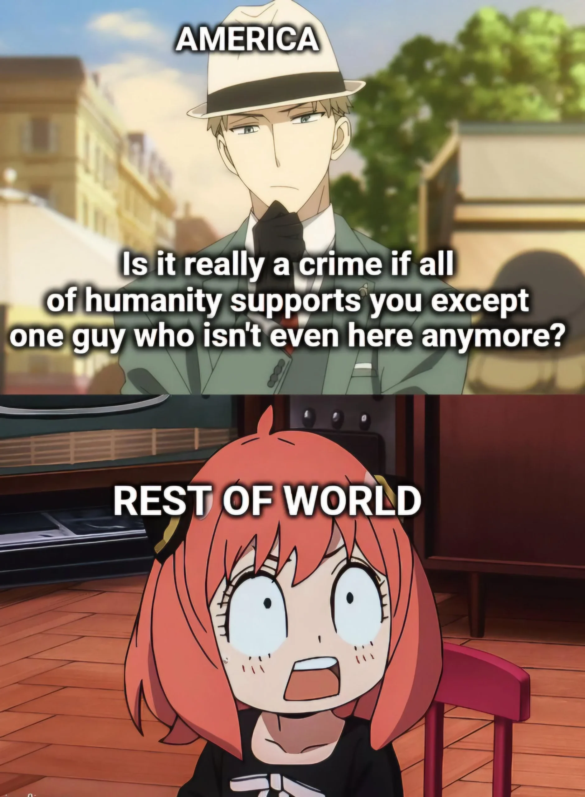 This is what it took to get everyone feeling good? I love America sometimes