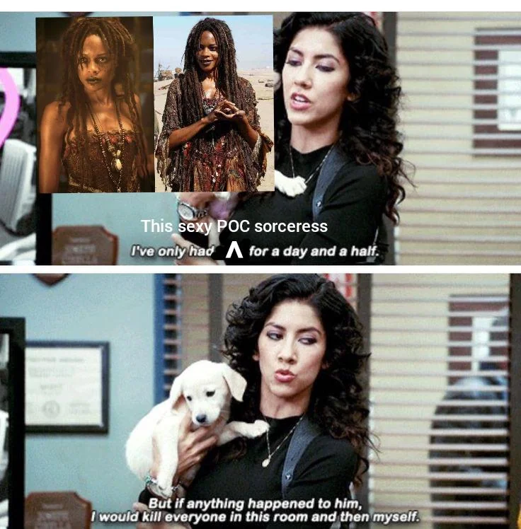 Why didn't anyone tell me there was a sexy black witch lady in pirates of the Caribbean? I feel so left out! 🥺